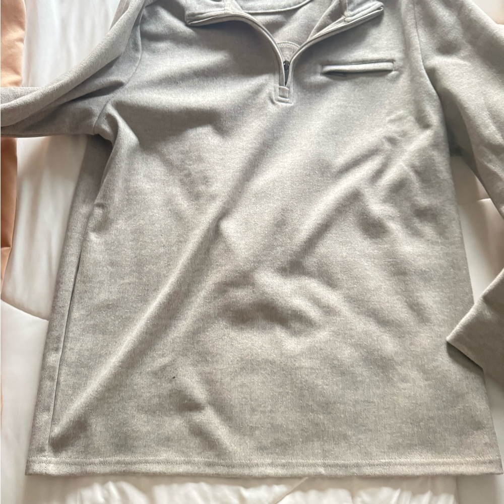 Men's DKNY Gray Quarter-Zip Sweater